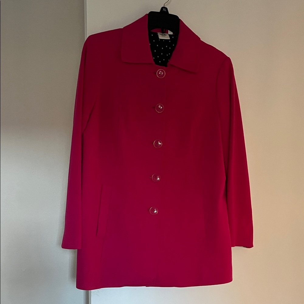 Rafaella women’s Pink single breast overCoat size small NWT